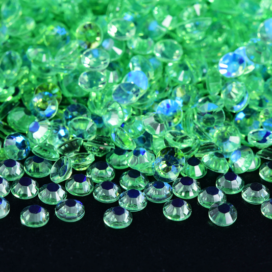 Transparent Aurora Rhinestones - Lime