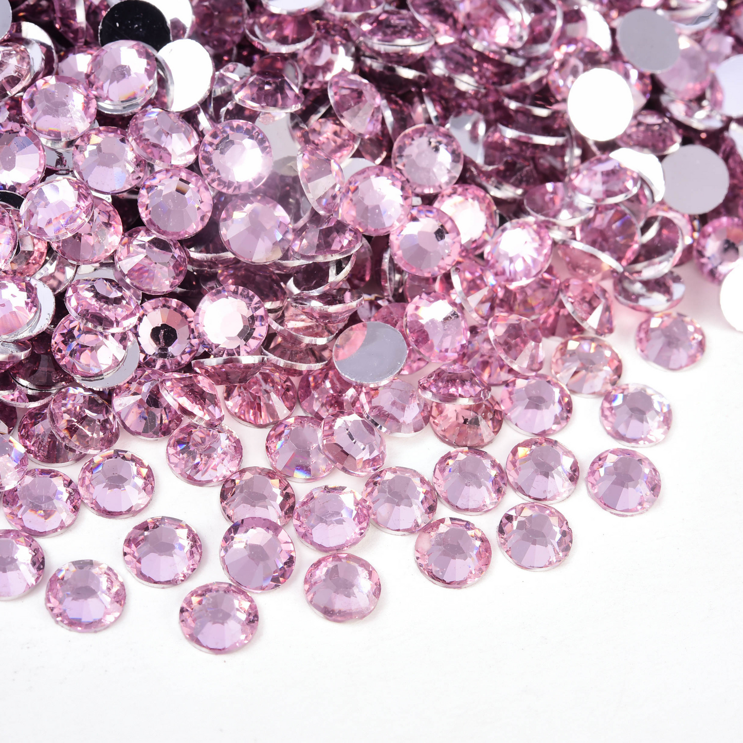 Non Hotfix Silver Back Rhinestones - Baby Pink