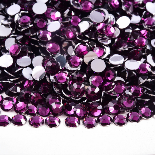 Non Hotfix Silver Back Rhinestones - Tyrian Purple