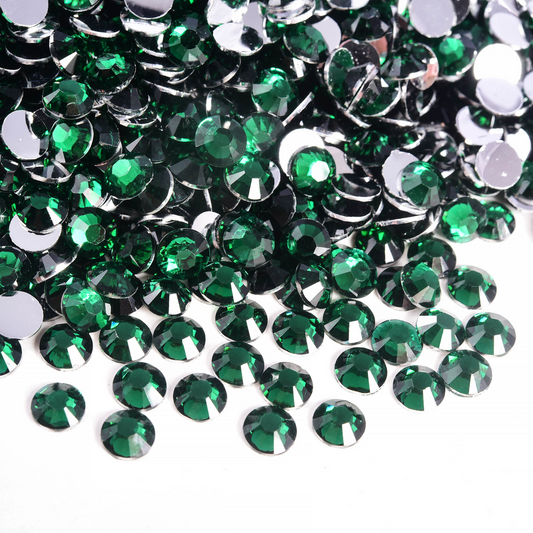 Non Hotfix Silver Back Rhinestones - Emerald.SB