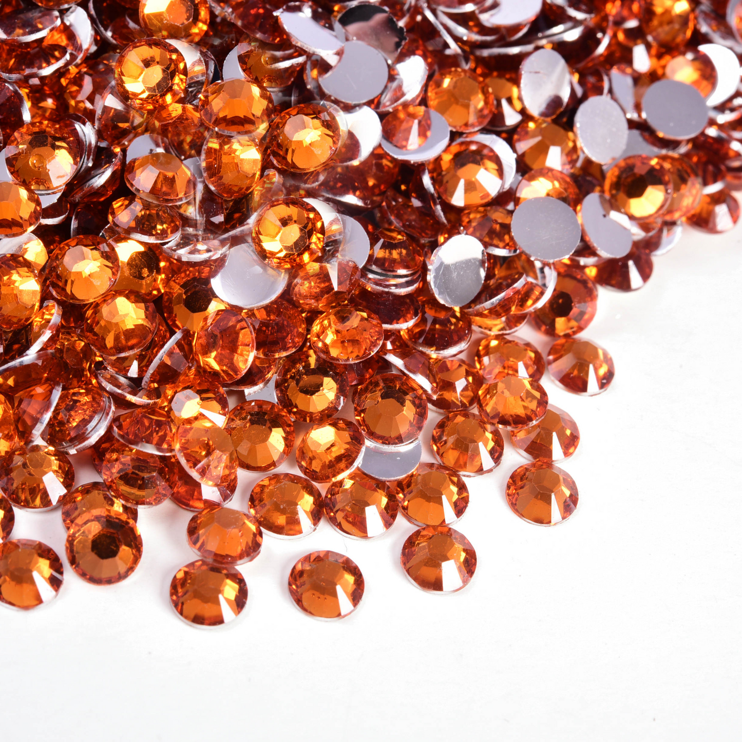 Non Hotfix Silver Back Rhinestones - Orange.SB