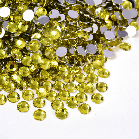 Non Hotfix Silver Back Rhinestones - Citrine