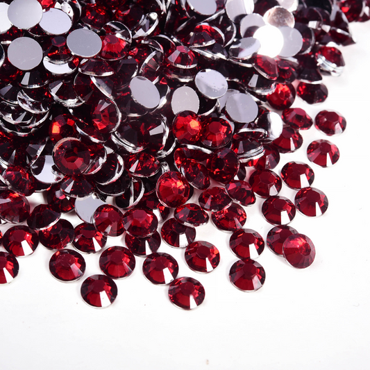 Non Hotfix Silver Back Rhinestones - Burgundy