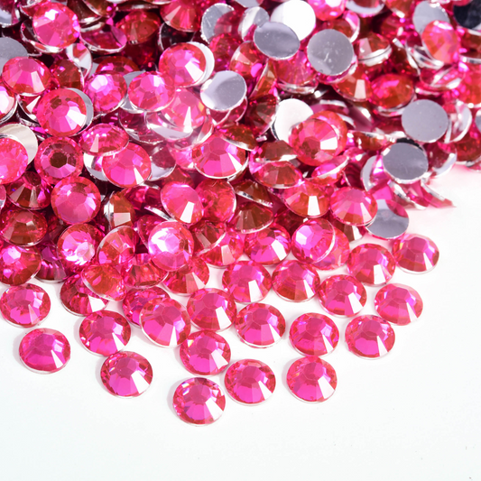 Non Hotfix Silver Back Rhinestones - Fuchsia.SB