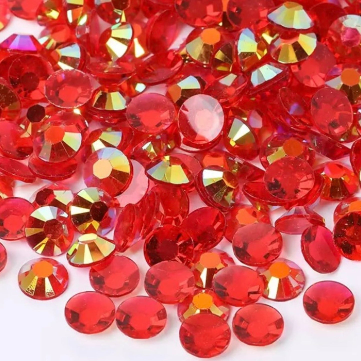 Transparent AB Rhinestones - Red