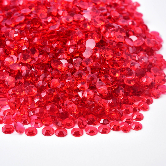 Non AB Transparent Rhinestones - Red