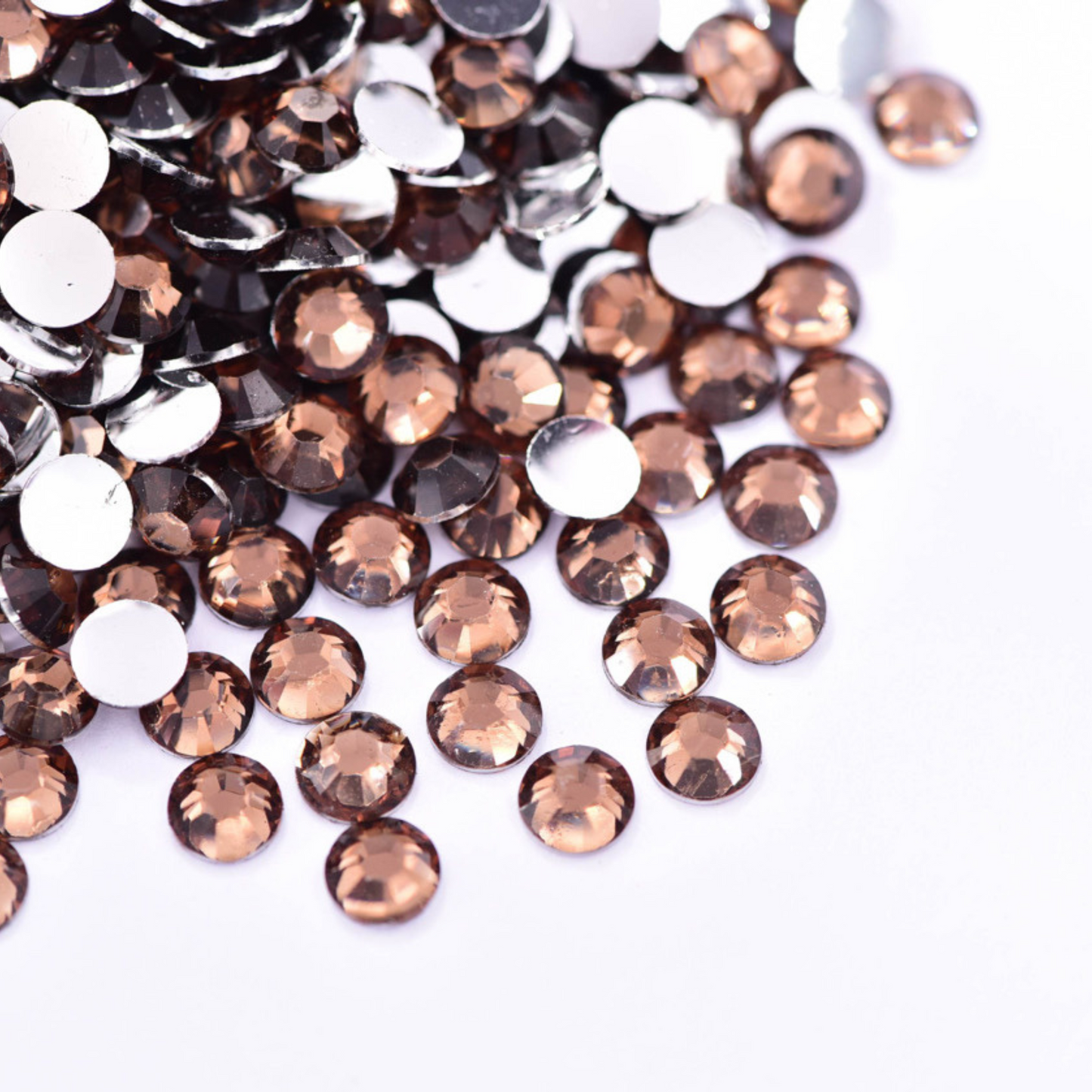 Non Hotfix Silver Back Rhinestones - Dark Coffee