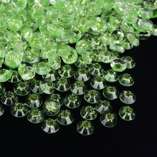 Glitter Transparent Rhinestones - Green