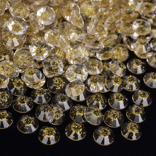 Glitter Transparent Rhinestones - Gold