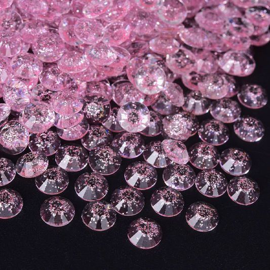 Glitter Transparent Rhinestones - Light Pink