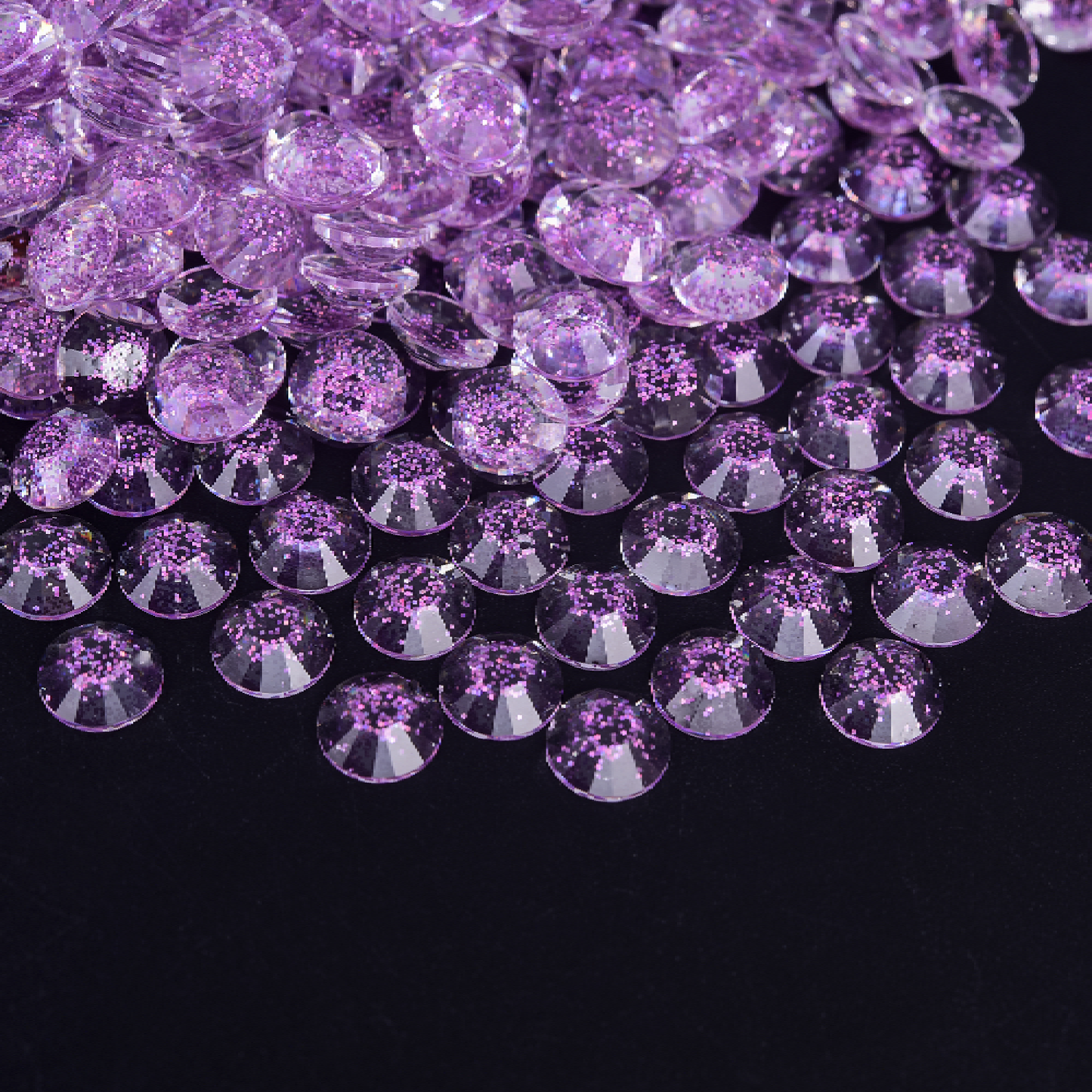 Glitter Transparent Rhinestones - Lilac