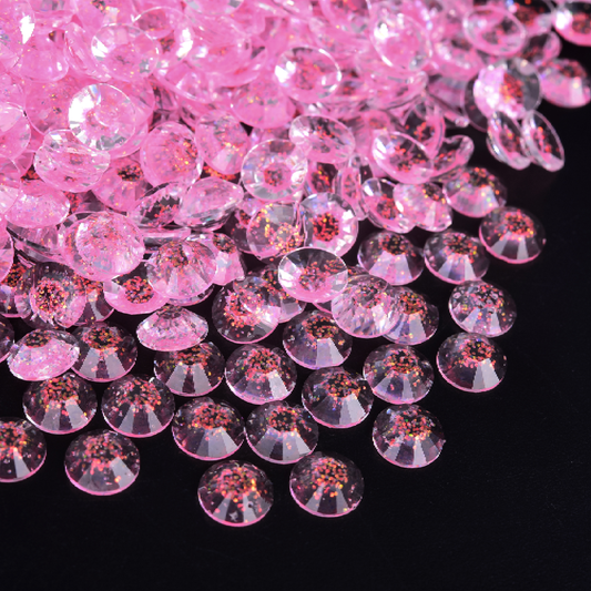 Glitter Transparent Rhinestones - Pink